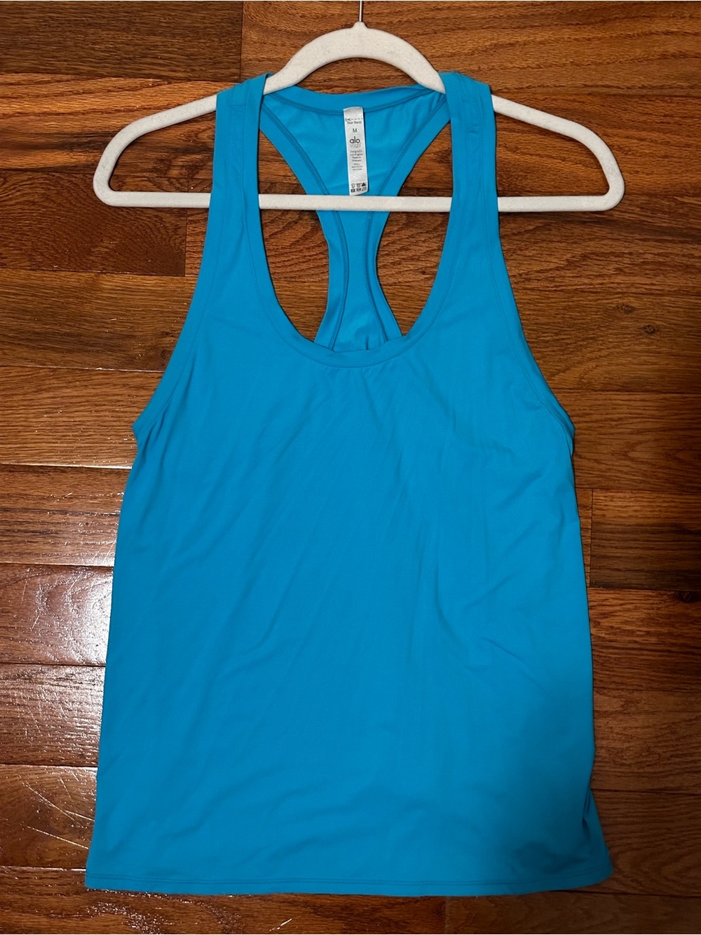 ALO Yoga Bright Aqua Racerback Tank Top